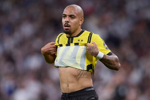 October 22, 2024, Madrid, Madrid, Spain: Donyell Malen of Borussia Dortmund during the UEFA Champions League football match between Real Madrid CF and Borussia Dortmund at Santiago Bernabeu Stadium in Madrid, Spain, October 22, 2024 Madrid Spain - ZUMAa206 20241022_zsp_a206_064 Copyright: xRubenxAlbarranx