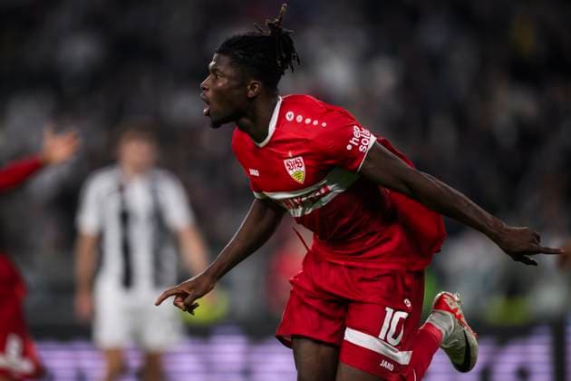 Juventus FC v VfB Stuttgart - UEFA Champions League El Bilal Toure of VfB Stuttgart celebrates after scoring a goal during the UEFA Champions League 2024 25 league phase football match between Juventus FC and VfB Stuttgart. Turin Italy Copyright: xNicolòxCampox