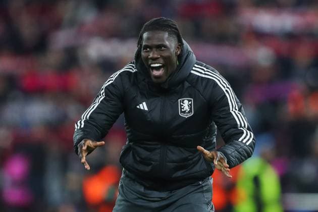 UEFA Champions League, League Stage Aston Villa v Bologna Amadou Onana of Aston Villa celebrates his teams win after the UEFA Champions League, League Stage Aston Villa vs Bologna at Villa Park, Birmingham, United Kingdom, 22nd October 2024 (Photo by Gareth Evans News Images) Birmingham Villa Park West Midlands United Kingdom Copyright: xGarethxEvans NewsxImagesx