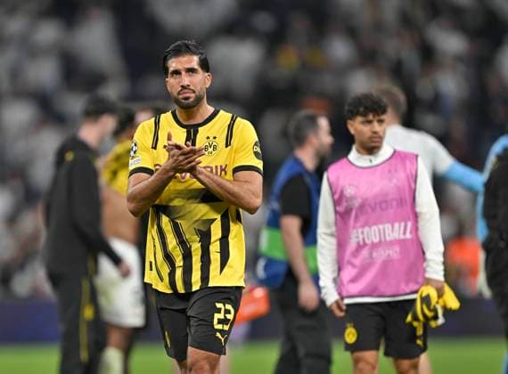 22 10 2024, Football UEFA Champions League 2024 2025, Matchday 3, Real Madrid Borussia Dortmund, at Estadio Santiango Bernabeu in Madrid Spain , Emre Can Borussia Dortmund is disappointed DFL and DFB regulations prohibit any use of photographs as image sequences and or quasi video