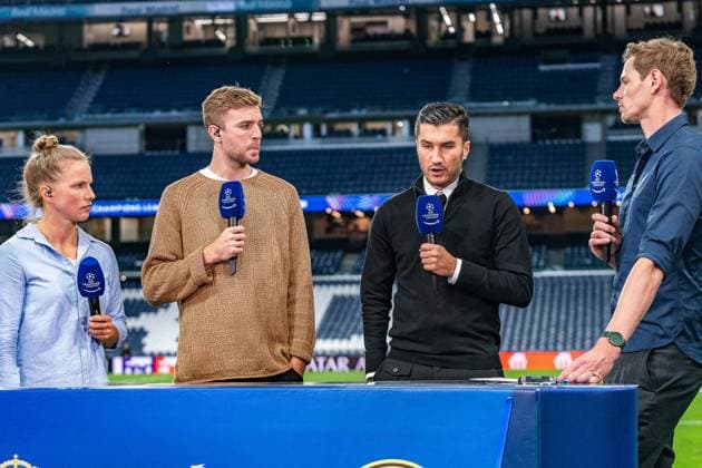 22 10 2024, Real Madrid vs Borussia Dortmund, UEFA Champions League, Matchday 3 Nuri Sahin Borussia Dortmund, Coach at Amazon Prime, Christopher Kramer, Tabea Kemme Copyright: xBahhoxKarax
