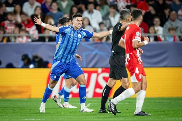 October 22, 2024, Barcelona, Spain: Marko Tolic (Slovan Bratislava) seen during the UEFA Champions League match between Girona FC and Slovan Bratislava at Estadi Municipal de Montilivi. Final Score: Girona FC 2;0 Slovan Bratislava Barcelona Spain - ZUMAs197 20241022_aaa_s197_387 Copyright: xFelipexMondinox