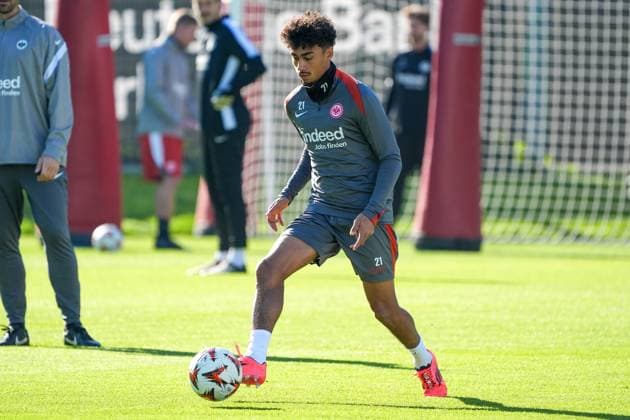 Nathaniel Brown Eintracht Frankfurt, 21 Frankfurt 23 10 2024 Eintracht Frankfurt final training before the Europa League against Riga, Deutsche Bank Park, UEFA Europa League