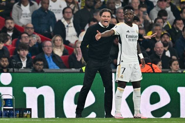 20240601 Champions League Final Dortmund vs Real Madrid Head Coach Edin Terzic of Dortmund and Vinicius Junior (7) of Real Madrid pictured during a soccer game between German Borussia Dortmund and Spanish Real Madrid CF in the UEFA Champions League Final of the 2023-24 season, on Sunday 1 June 2024 in London , United Kingdom . PHOTO SPORTPIX David Catry London Wembley Stadium United Kingdom  Copyright: xSportpix.bex xDavidxCatryxDavidxCatryx