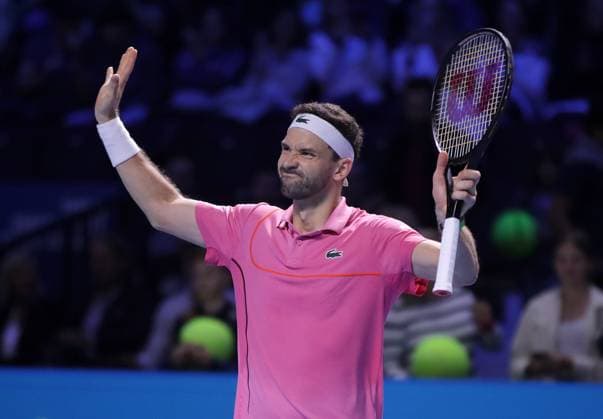 TENNIS - ATP, Tennis Herren Erste Bank Open VIENNA,AUSTRIA,23.OCT.24 - TENNIS - ATP World Tour, Erste Bank Open. Image shows the rejoicing of Grigor Dimitrov (BUL).  GEPAxpictures xWalterxLuger