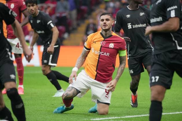 Mauro Icardi during Galatasaray - IF Elsborg UEFA Europe League match at Rams Stadium in Istanbul, Turkey, on 23 October 2024. ( Copyright: DepoxPhotos 18485484