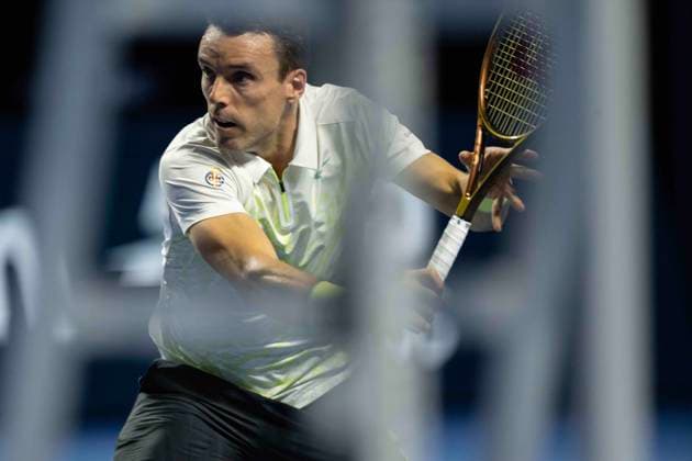 23rd October 2024; St. Jakobshalle, Basel, Switzerland; ATP, Tennis Herren 500 Swiss Indoors Basel Tennis, Day 3; Roberto Bautista Agut (ESP) in action against Casper Ruud (NOR) in the first round  ActionPlus12706497 DavidxEmm