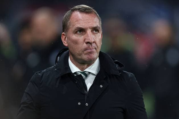 Celtic head coach Brendan Rodgers prior to kick-off Atalanta v Celtic, UEFA Champions League, Group Stage, Football, Gewiss Stadium, Bergamo, Italy, 23 Oct 2024 EDITORIAL USE ONLY No use with unauthorised audio, video, data, fixture lists, club league logos or live services. Online in-match use limited to 120 images, no video emulation. No use in betting, games or single club league player publications.  Copyright: xMarcoxCanoniero Shutterstockx 14801628b