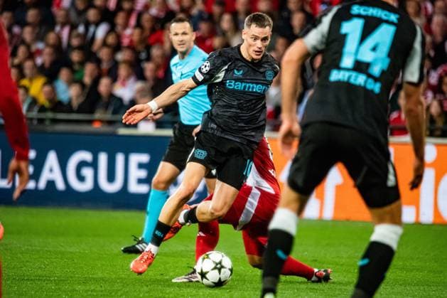 Florian Wirtz (Bayer Leverkusen) FOOTBALL : Stade Brestois vs Bayer Leverkusen - Ligue des Champions - 3ére Journée - 23 10 2024 BaptisteAutissier Panoramic 