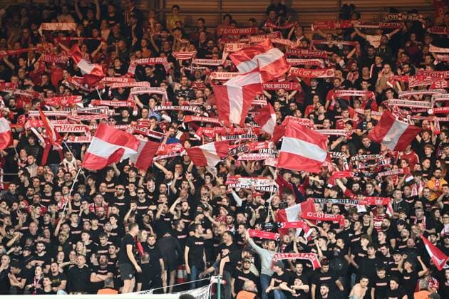 Stade Brestois Leverkusen PHOTOPQR LE TELEGRAMME NICOLAS CREACH ; ; 23 10 2024 ; Football Stade du Roudourou à Guingamp Ligue des champions 23 octobre 2024 Stade Brestois Leverkusen Kop Brestois Photos Nicolas Créach France  Copyright: xPHOTOPQR LExTELEGRAMME MAXPPPxNICOLASxCREACHx 20241023TGB2550 20241023TGB2550