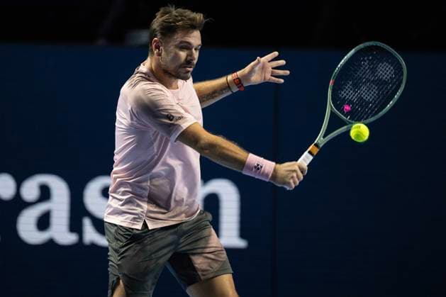 23rd October 2024; St. Jakobshalle, Basel, Switzerland; ATP, Tennis Herren 500 Swiss Indoors Basel Tennis, Day 3; Stan Wawrinka (SUI) in action against Adrian Mannarino (FRA) in the round of 32  ActionPlus12706544 DavidxEmm