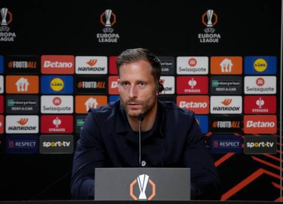 PRT, UEFA Europa League, FC Porto vs Hoffenheim 23 10 2024, Estadio Do Dragao, Porto, PRT, UEFA Europa League, FC Porto vs Hoffenheim , pictured press conference with goalkeeper Oliver Baumann Hoffenheim nordphotoxGmbHx xBratic nph00250