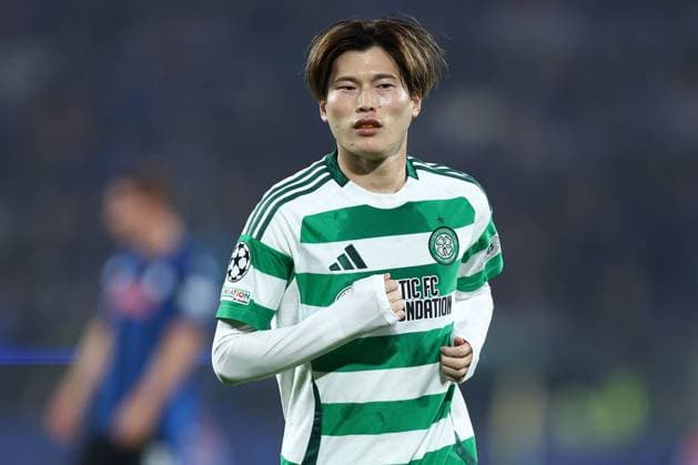 Kyogo Furuhashi of Celtic Atalanta v Celtic, UEFA Champions League, Group Stage, Football, Gewiss Stadium, Bergamo, Italy, 23 Oct 2024 EDITORIAL USE ONLY No use with unauthorised audio, video, data, fixture lists, club league logos or live services. Online in-match use limited to 120 images, no video emulation. No use in betting, games or single club league player publications. Copyright: xMarcoxCanoniero Shutterstockx 14801628ay