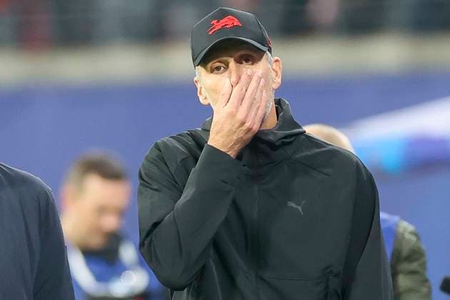 Coach Marco Rose RB Leipzig looks disappointed, UEFA Champions League 2024 25 League Phase MD3, RB Leipzig v Liverpool FC, Red Bull Arena on October 23, 2024 in Leipzig, Germany Photo by Marco Steinbrenner DeFodi Images Coach Marco Rose RB Leipzig looks dejected, UEFA Champions League 2024 25 League Phase MD3, RB Leipzig v Liverpool FC, Red Bull Arena Leipzig , October 23, 2024 in Leipzig, Germany Photo by Marco Steinbrenner DeFodi Images not used in POL SRB CRO FRA GBR NED ITA USA Defodi 700 leipzig liverpool 20241023 020 Defodi-700 not used in POL SRB CRO FRA GBR NED ITA USA