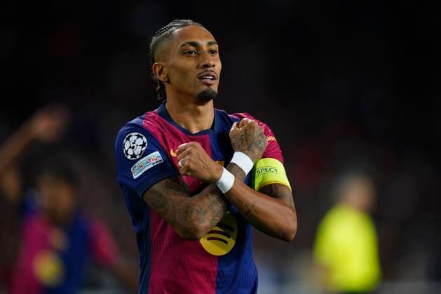 ESP: FC Barcelona, Barca and Bayern Munich. UEFA Champions League. Date 3. Raphael Dias Belloli Raphinha of FC Barcelona celebrates the 1-0 during the UEFA Champions League match between FC Barcelona and Bayern Munich played at Lluis Companys Stadium on October 23, 2024 in Barcelona, Spain. kpng Copyright: xSergioxRuizx xImagox PS_241023_BAR_BAY_014