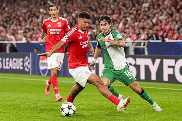 UEFA Champions League: SL Benfica v Feyenoord Lisbon - Hugo Bueno of Feyenoord during the third round of new format of the UEFA Champions League 2024 2025. The match is set between SL Benfica and Feyenoord at Estadio da Luz on 23 October 2024 in Lisbon, Portugal. Copyright: xTomxBodex