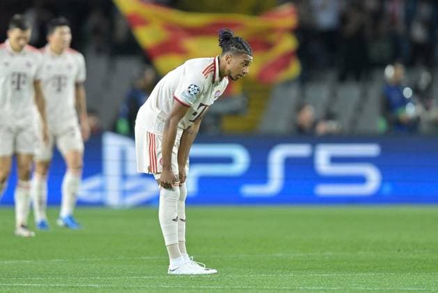 disappointment at Michael Olise 17 FC Bayern Muenchen after the 1-0 goal, FC Barcelona vs FC Bayern Muenchen, Champions League, Football, Matchday 3, 23 10 2024 Barcelona Catalonia Spain Copyright: xkolbert-press FelipexMondinox