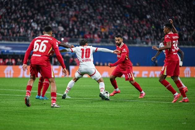 23 10 2024, Football, Champions League, Matchday 3, Season 2024 2025, RB Leipzig Liverpool FC, Trent Alexander Arnold FC Liverpool , Xavi Simons RB Leipzig , Mohamed Salah FC Liverpool , xRHR PHOTO TKx Copyright: RHR-FOTOx RHR-FOTO TK