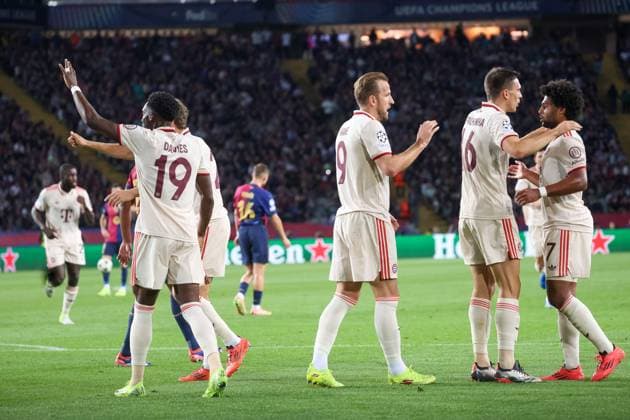 Goal for Bayern by Harry Kane for 1 1 Bayern Muenchen 9 , ESP, FC Barcelona FC Bayern Muenchen, Football, Champions League, Matchday 3, Season 2024 2025, 23 10 2024 ESP, FC Barcelona FC Bayern Muenchen, Football, Champions League, Matchday 3, Season 2024 2025, 23 10 2024 Barcelona Copyright: xEibner-Pressefoto JoergxNiebergax EP_JNL