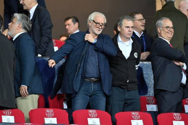 Director National Team Rudi Voeller Germany , DFB Managing Director Andreas Rettig, FC Barcelona vs FC Bayern Munich, Champions League, Soccer, Matchday 3, 23 10 2024 Barcelona Catalonia Spain Copyright: xkolbert-press FelipexMondinox