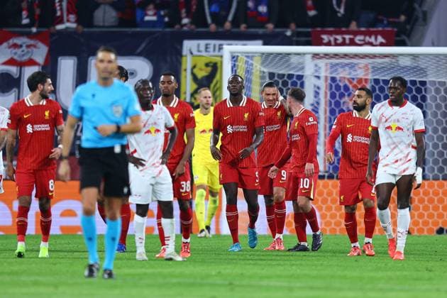 2024.10.23 Lipsk pilka nozna UEFA Liga Mistrzow sezon 2024 2025 RB Lipsk - Liverpool FC N z bramka gol radosc na 1-0 Foto Pawel Andrachiewicz PressFocus 2024.10.23 Leipzig Football - UEFA Champions League season 2024 2025 RB Leipzig - Liverpool FC bramka gol radosc na 1-0 Credit: Pawel Andrachiewicz PressFocus NEWSPIX.PL --- newspix.pl 
