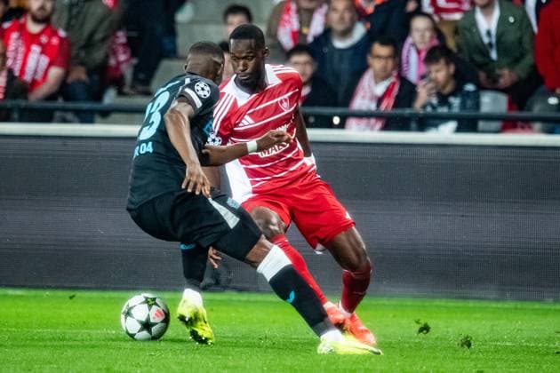 Abdallah Sima (Stade Bestois) FOOTBALL : Stade Brestois vs Bayer Leverkusen - Ligue des Champions - 3ére Journée - 23 10 2024 BaptisteAutissier Panoramic 