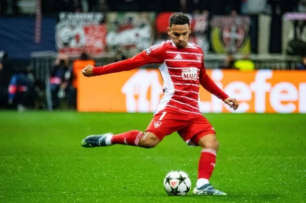 Kenny Lala (Stade Brestois) FOOTBALL : Stade Brestois vs Bayer Leverkusen - Ligue des Champions - 3ére Journée - 23 10 2024 BaptisteAutissier Panoramic 