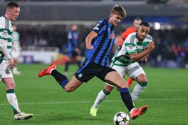 BERGAMO, ITALY - OCTOBER 23: Atalanta s Charles De Ketelaere during Champions League football match between Atalanta and Celtic F.C. at the Gewiss Stadium on October 23, 2024 in Bergamo, Italy. (Photo by Stefano Nicoli Speed Media Icon Sportswire) SOCCER: OCT 23 Champions League 2024 25 - Atalanta v Celtic F.C. EDITORIAL USE ONLY Icon24102301238
