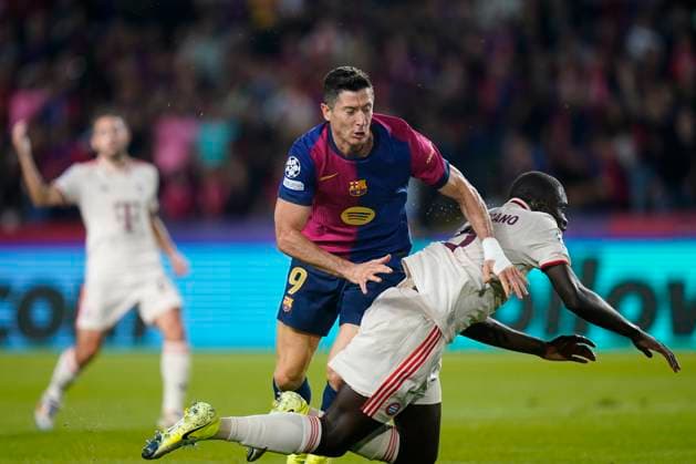ESP: FC Barcelona, Barca and Bayern Munich. UEFA Champions League. Date 3. Robert Lewandowski of FC Barcelona scores the 2-1 during the UEFA Champions League match between FC Barcelona and Bayern Munich played at Lluis Companys Stadium on October 23, 2024 in Barcelona, Spain. kpng Copyright: xSergioxRuizx xImagox PS_241023_BAR_BAY_025
