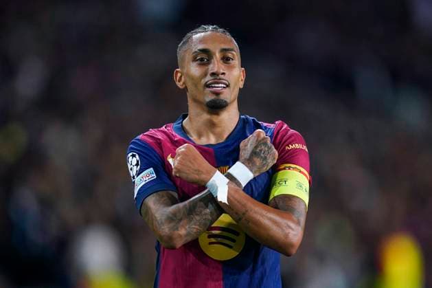 ESP: FC Barcelona, Barca and Bayern Munich. UEFA Champions League. Date 3. Raphael Dias Belloli Raphinha of FC Barcelona celebrates the 3-1 during the UEFA Champions League match between FC Barcelona and Bayern Munich played at Lluis Companys Stadium on October 23, 2024 in Barcelona, Spain. kpng Copyright: xSergioxRuizx xImagox PS_241023_BAR_BAY_037