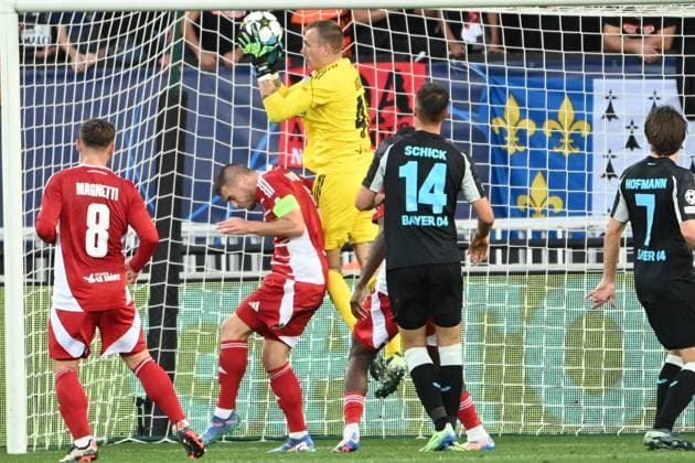 Stade Brestois Leverkusen PHOTOPQR LE TELEGRAMME NICOLAS CREACH ; ; 23 10 2024 ; Football Stade du Roudourou à Guingamp Ligue des champions 23 octobre 2024 Stade Brestois Leverkusen Marco Bizot Photos Nicolas Créach France  Copyright: xPHOTOPQR LExTELEGRAMME MAXPPPxNICOLASxCREACHx 20241023TGB2852 20241023TGB2852