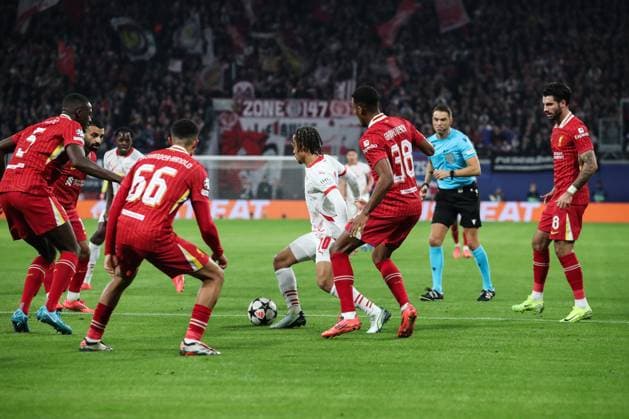 Xavi Simons RB Leipzig,10 Champions League League Phase Season 2024 2025 RB Leipzig vs Liverpool FC at the Red Bull Arena in Leipzig Action,Football,Germany,Man,Men,23 10 2024