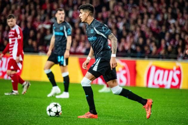 Piero Hincapié (Bayer Leverkusen) FOOTBALL : Stade Brestois vs Bayer Leverkusen - Ligue des Champions - 3ére Journée - 23 10 2024 BaptisteAutissier Panoramic 