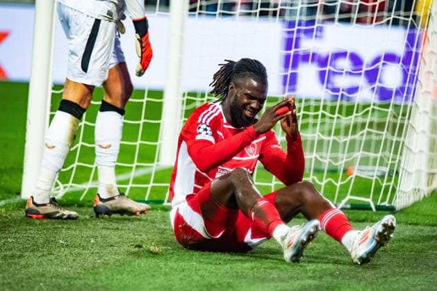 Mama Baldé (Stade Brestois) FOOTBALL : Stade Brestois vs Bayer Leverkusen - Ligue des Champions - 3ére Journée - 23 10 2024 BaptisteAutissier Panoramic 