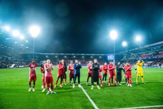 Equipe du Stade Brestois 29 FOOTBALL : Stade Brestois vs Bayer Leverkusen - Ligue des Champions - 3ére Journée - 23 10 2024 BaptisteAutissier Panoramic 