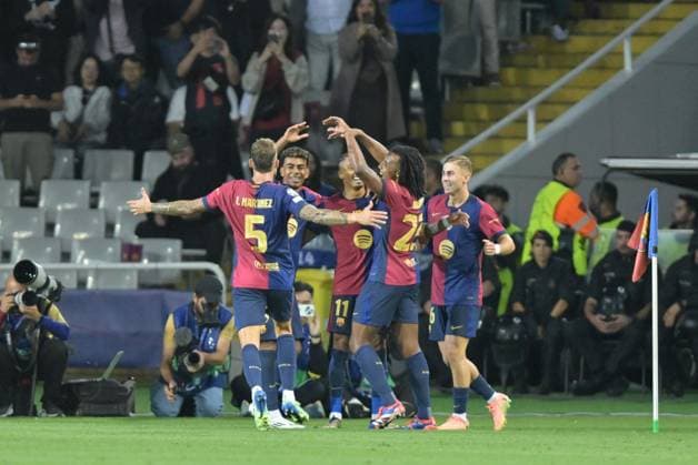 Goal celebration of Barca, FC Barcelona vs FC Bayern Munich, Champions League, Soccer, Matchday 3, 23 10 2024 Barcelona Catalonia Spain Copyright: xkolbert-press FelipexMondinox