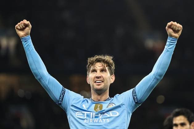 UEFA Champions League, League Stage Manchester City v Sparta Prague John Stones of Manchester City celebrates his goal to make it 3-0 during the UEFA Champions League, League Stage Manchester City v Sparta Prague at Etihad Stadium, Manchester, United Kingdom, 23rd October 2024 (Photo by Mark Cosgrove News Images) Manchester Etihad Stadium Manchester United, ManU Kingdom Copyright: xMarkxCosgrove NewsxImagesx