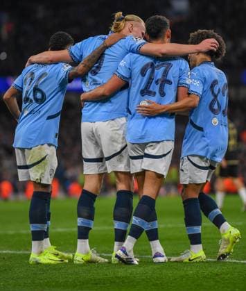 Manchester City v AC Sparta Prague UEFA Champions League Erling Haaland of Manchester City after scoring his second goal during the UEFA Champions League match at the Etihad Stadium, Manchester UK Newspapers OUT Copyright: xKarlxVallantinex FIL-20817-0042