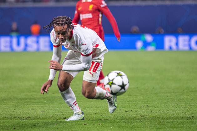 LIPSK 23.10.2024 MECZ 3. KOLEJKA FAZA GRUPOWA UEFA LIGA MISTRZOW 2024 2025 - RB LIPSK - LIVERPOOL THIRD ROUND GROUP STAGE UEFA CHAMPIONS LEAGUE MATCH 2024 2025: RB LEIPZIG - LIVERPOOL nz XAVI SIMONS FOT. ERNEST KOLODZIEJ 400mm.pl NEWSPIX.PL --- Newspix.pl  20241023_KOL4690