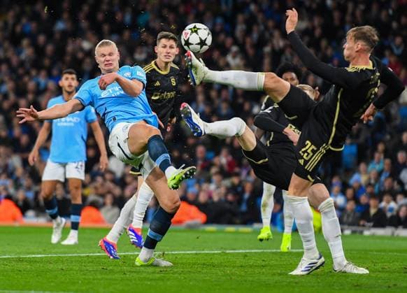Manchester City v AC Sparta Prague UEFA Champions League Erling Haaland of Manchester City during the UEFA Champions League match at the Etihad Stadium, Manchester UK Newspapers OUT Copyright: xKarlxVallantinex FIL-20817-0047