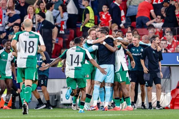 LISBON, Estadio da Luz, 23-10-2024 , season 2024 2025 , UEFA Champions League. during the match Benfica - Feyenoord, Feyenoord celebrating the 1-3 Benfica - Feyenoord  x26547702x Copyright: