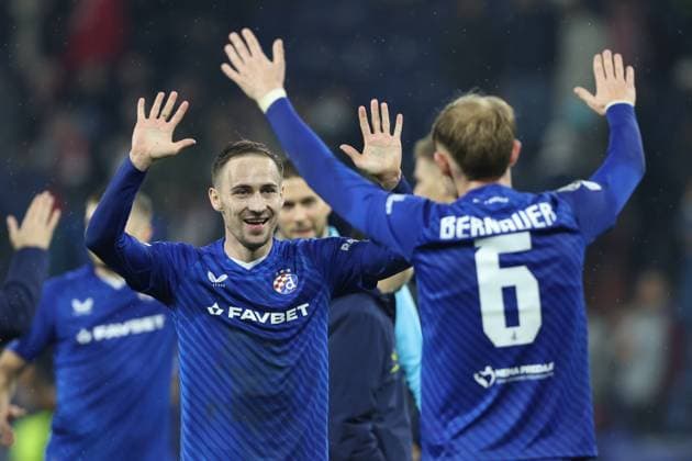 SOCCER - UEFA CL, RBS vs Zagreb SALZBURG,AUSTRIA,23.OCT.24 - SOCCER - UEFA Champions League, Red Bull Salzburg vs GNK Dinamo Zagreb. Image shows the rejoicing of Marko Rog (Zagreb).  GEPAxpictures xMathiasxMandl