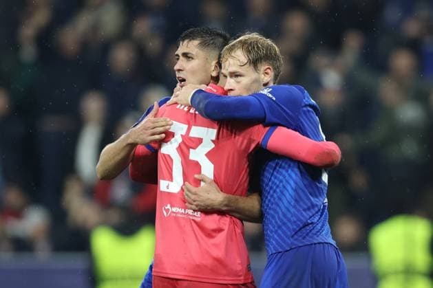 SOCCER - UEFA CL, RBS vs Zagreb SALZBURG,AUSTRIA,23.OCT.24 - SOCCER - UEFA Champions League, Red Bull Salzburg vs GNK Dinamo Zagreb. Image shows the rejoicing of Raul Torrente (Zagreb).  GEPAxpictures xMathiasxMandl