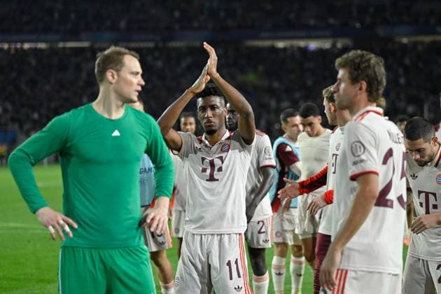 Disappointment among the players after the match, Kingsley Coman 11 FC Bayern Muenchen , FC Barcelona vs FC Bayern Muenchen, Champions League, Football, Matchday 3, 23 10 2024 Barcelona Catalonia Spain Copyright: xkolbert-press FelipexMondinox