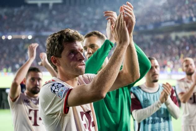 Thomas Mueller Bayern Muenchen 25 , ESP, FC Barcelona FC Bayern Muenchen, Football, Champions League, Matchday 3, Season 2024 2025, 23 10 2024 ESP, FC Barcelona FC Bayern Muenchen, Football, Champions League, Matchday 3, Season 2024 2025, 23 10 2024 Barcelona Copyright: xEibner-Pressefoto JoergxNiebergax EP_JNL