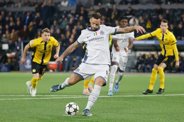 Young Boys Inter Milan Marko Arnautovic Inter misses penalty 23 10 2024 Wankdorf Stadium Bern, SWITZERLAND, Season 2024 2025 Mens football Champions League BSC Young Boys Bern Inter Milan Marko Arnautovic Inter misses penalty