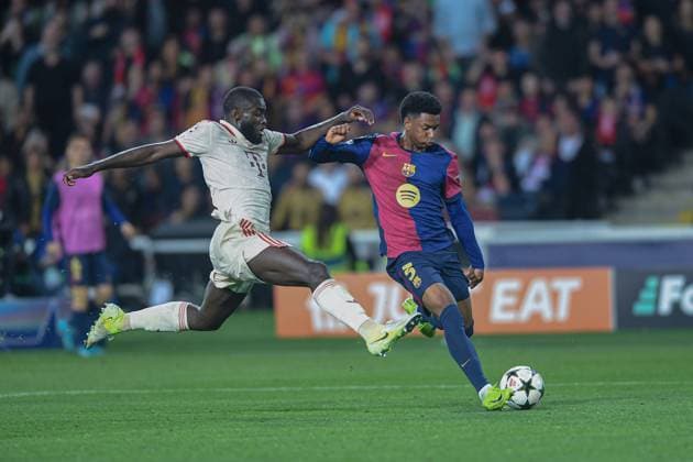 FC Barcelona, Barca v FC BAYERN MUNCHEN OLIMPIC STADIUM LLUIS COMPANYS. MONTJUIC,BARCELONA. OCTOBER 23,2024 FC BARCELONA vs FC BAYERN MUNCHEN October 23,2024 Alejandro Balde (3) of FC Barcelona during the UEFA Champions League 2024 25 League Phase MD4 match between FC Barcelona and FC Bayern Munchen at Olimpic Stadium Lluis Companys of MontjuÃ¯c in Barcelona, Spain. Barcelona ESP Copyright: xS.xRosx