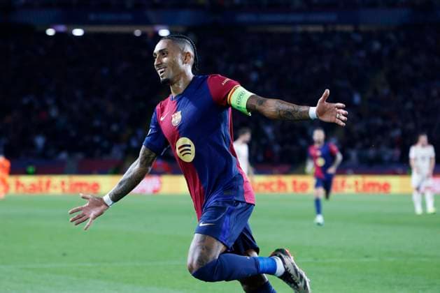Raphinha (Barcelona), OCTOBER 23, 2024 - Football Soccer : UEFA Champions League match between FC Barcelona, Barca 4-1 Bayern Munich at the Estadi Olimpic Lluis Companys in Barcelona, Spain. Noxthirdxpartyxsales  (270895054)