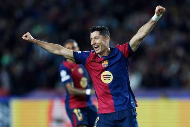Robert Lewandowski (Barcelona), OCTOBER 23, 2024 - Football Soccer : UEFA Champions League match between FC Barcelona, Barca 4-1 Bayern Munich at the Estadi Olimpic Lluis Companys in Barcelona, Spain. Noxthirdxpartyxsales  (270895078)