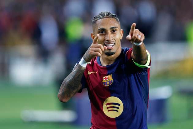 Sport Bilder des Tages Raphinha (Barcelona), OCTOBER 23, 2024 - Football Soccer : UEFA Champions League match between FC Barcelona, Barca 4-1 Bayern Munich at the Estadi Olimpic Lluis Companys in Barcelona, Spain. Noxthirdxpartyxsales  (270895107)